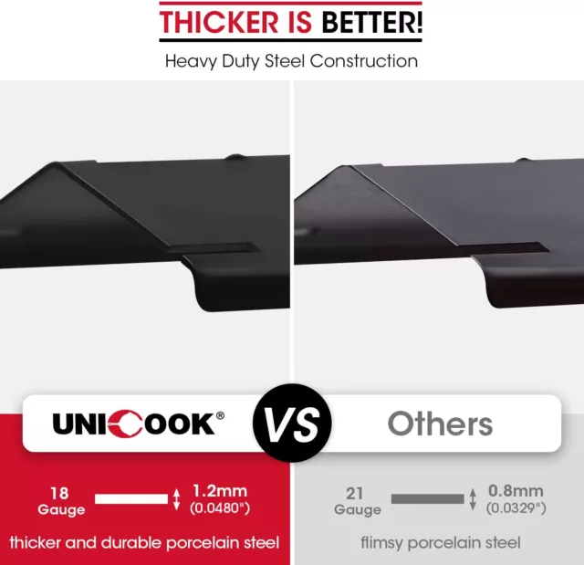 Unicook Barbecue Heat Plate, Heavy Duty Adjustable Porcelain Steel Heat Shield, 3