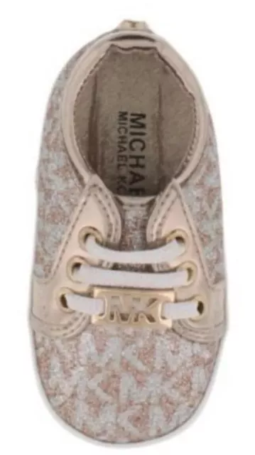 Michael Kors Baby Tinsel Crib Shoe Rose Gold Infant Baby Wear Sneakers