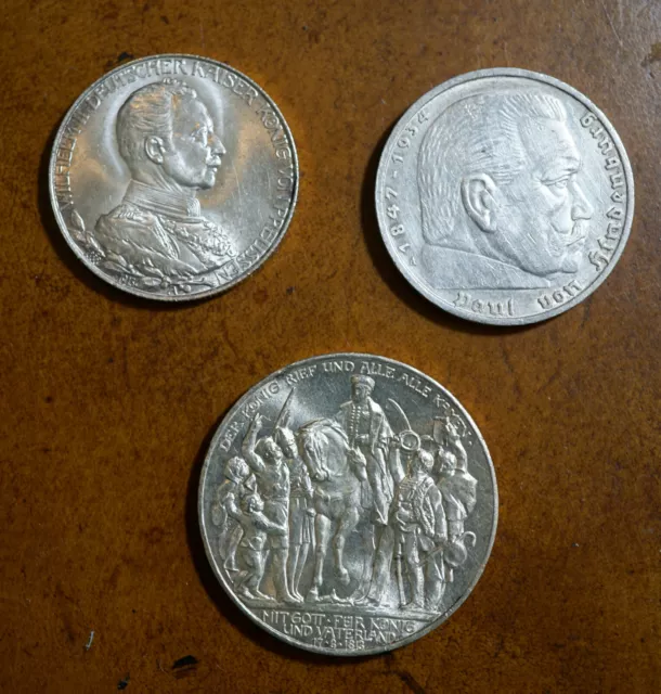 (3) Silver German Coins