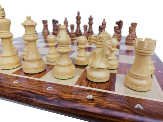 Jeu d'échecs en bois Échecs fabriqués à la main et planche de 19"-pièce...