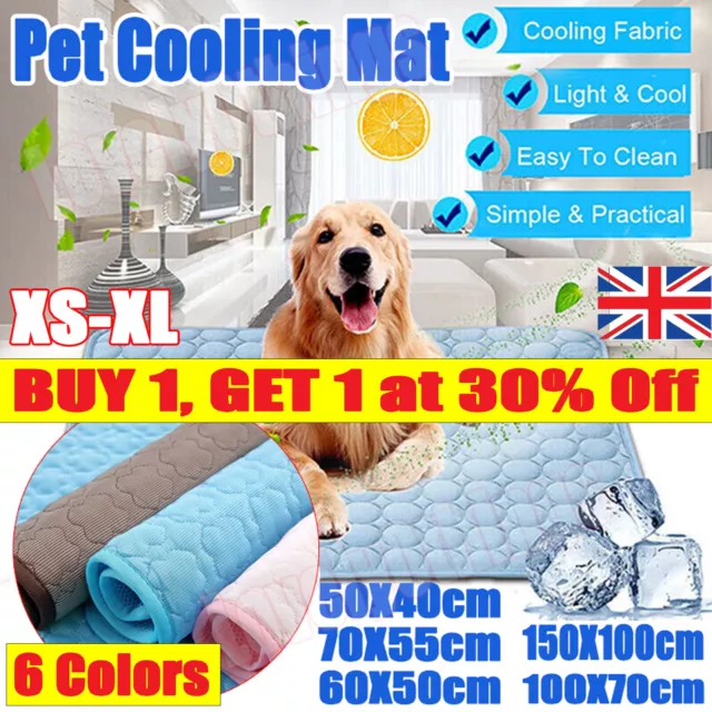 Pet Dog Cooling Mats Self Cool Gel Mat For Dogs Cats Heat Relief Pad 3 Sizes UK.