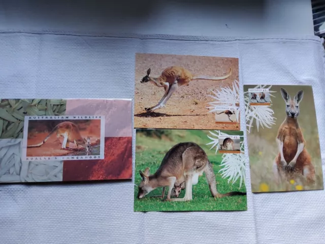 Stamps First Day Covers Kangaroos 1994 6 Stamps In Folder  3 Postcards  New