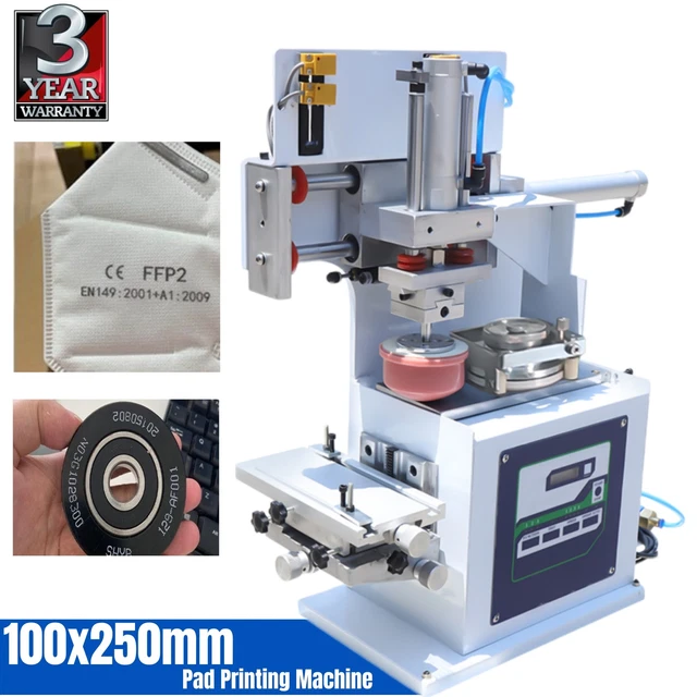 4x10" Pheumatic Pad Printing Machine Pad Printer Sealed Ink Dish System 1 Color