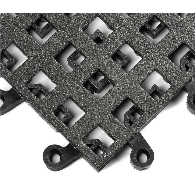 WEARWELL 561 Interlock Drainage Mat,Blck,18"x18",PK10