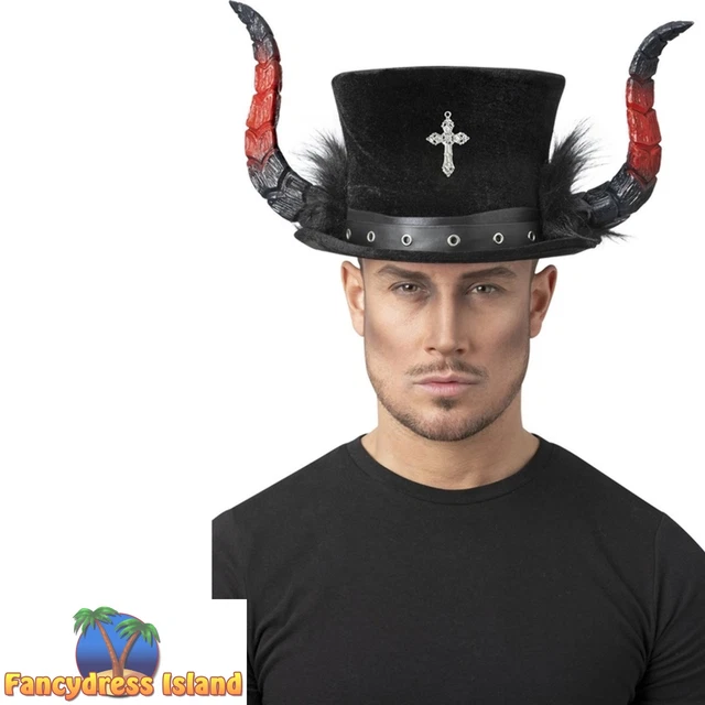 SMIFFYS DELUXE DEVIL Horns Top Hat Mens Halloween Fancy Dress Accessory New £21.09 PicClick UK
