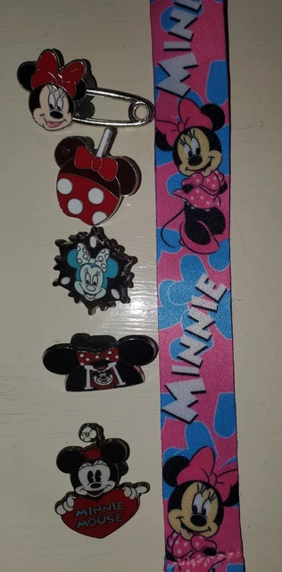 Minnie Mouse Starter Lanyard Set With 5 Disney Park Trading Pins - Brand NEW USA