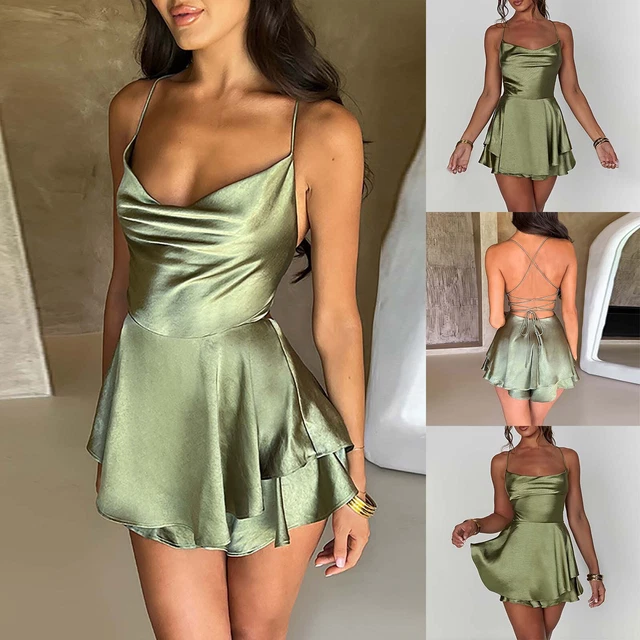 Elegant Dresses for Women plus Size Suspenders Satin Rose Semi Formal Dress