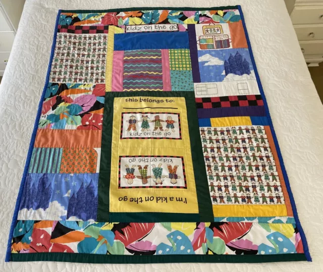 Handmade Patchwork Small Quilt Cotton Kidz On The Go 125 cm x 95 cm