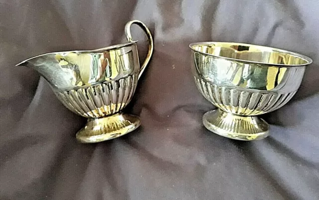 Vintage Silver Plated Milk Jug And Sugar Bowl