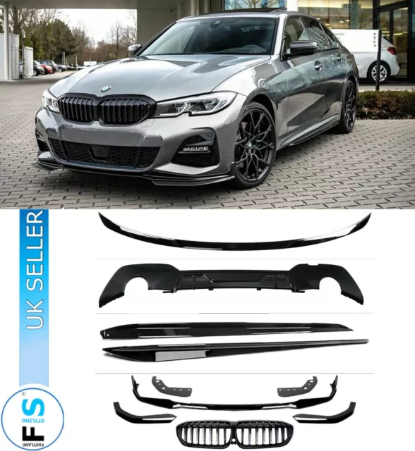 GLOSS BLACK BODY KIT FOR BMW F40 FRONT LIP SIDE BLADE REAR