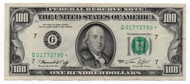 1974 $100.00 Federal Reserve *Star* Note