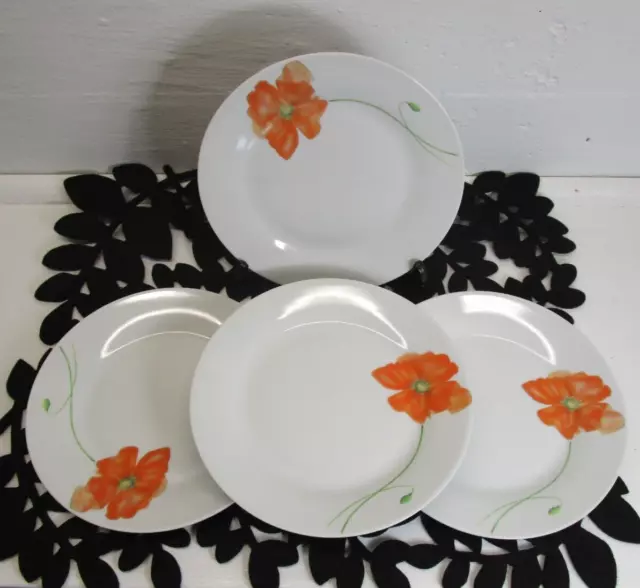 Corsica Home Poppy Porcelain Salad Plates 7.5 in Discontinued Set of 4 💙