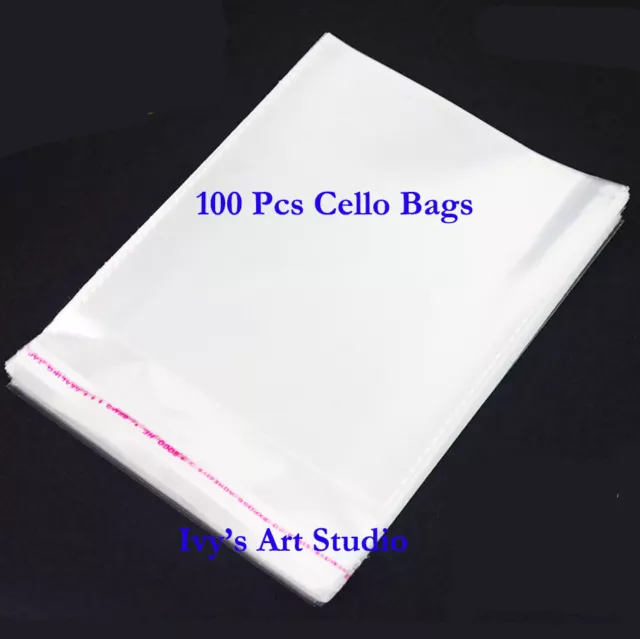 100 X A6 B6 C6 A5 B5 C5 A4 Cellophane Cello Clear Plastic Bag Reseable wAir Hole