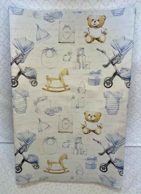 Baby Changing Mat Nursery  Boys 690x440mm WEDGE SHAPED MAT Vintage Design