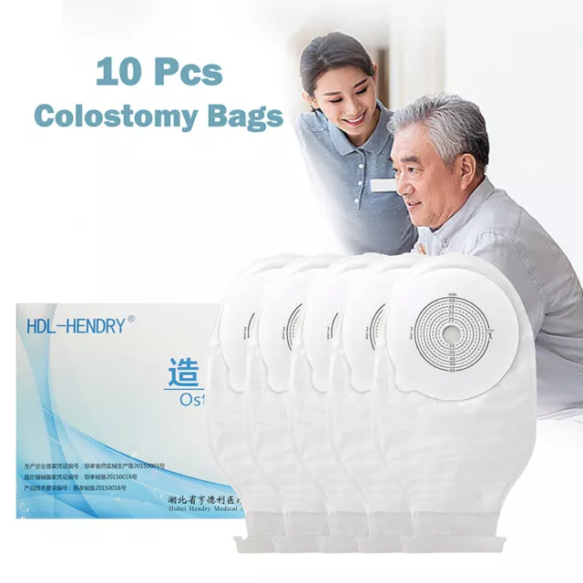 10Pcs One-piece Colostomy Bags Ostomy Bags Drainable Anti-leak Colostomy B`Z8