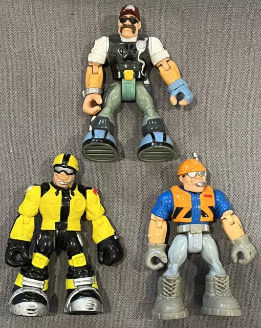 Rescue Heroes Lot Of 3 Loose Action Figures 2001 Fisher Price Rare Vintage