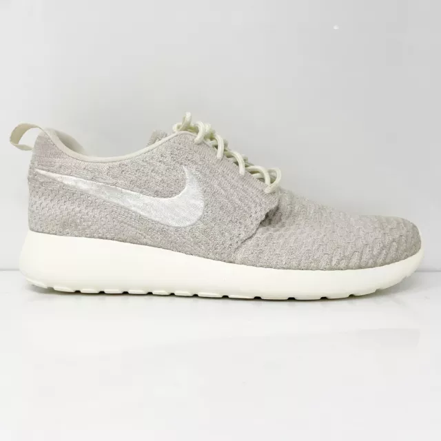 Nike Womens Roshe One Flyknit 704927-100 Gray Running Shoes Sneakers Size 8.5