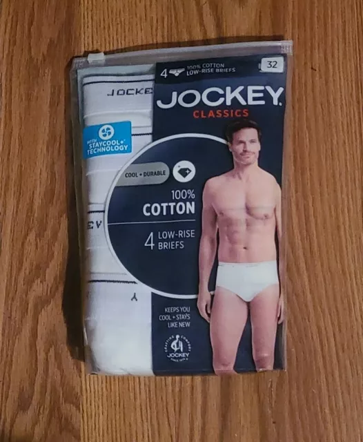 Jockey Mens Classic Size 32 Low-Rise Brief 3 Pack Underwear  Cotton Stay Cool