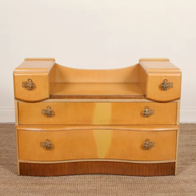 Vintage Art Deco Burr Maple Dressing Chest of Drawers