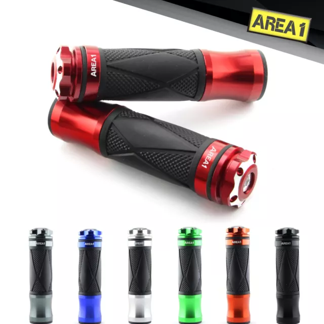 Poignees universel pour motos et scooters 22/24-25mm (V6/rouge)