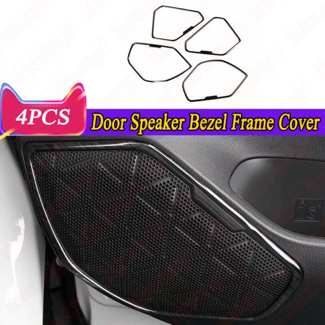 Fit For Toyota RAV4 2019-2023 Black Titanium Door Speaker Bezel Frame Cover Trim
