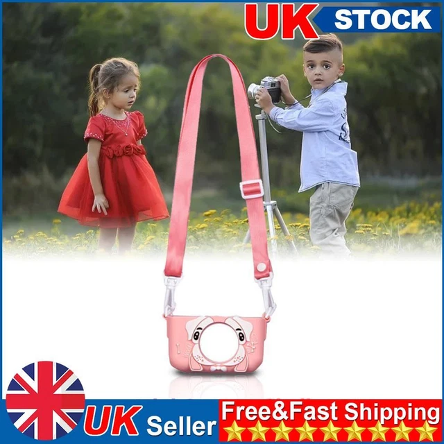 Portable Mini Cartoon Camera Cover Adjustable Silicone Shell (Pink Dog)