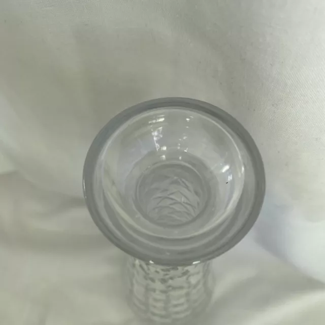 Vintage Clear Diamond Cut Glass Decanter with Stopper 3