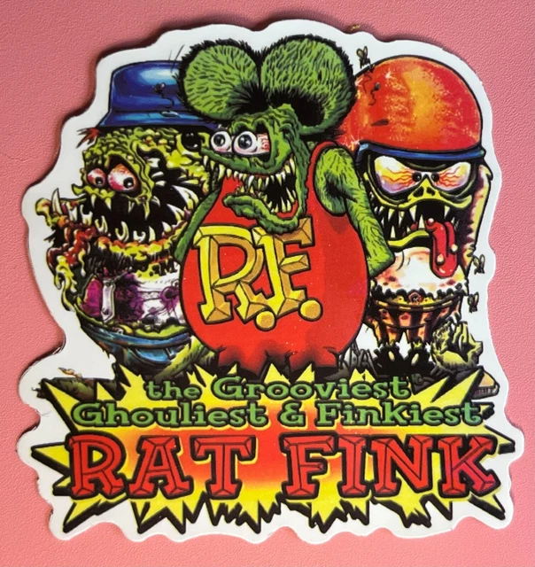 Rat Fink Grooviest Vinyl Sticker Decal - Big Daddy Ed Roth - Hot Rod VW Racing Rat Fink Grooviest Vinyl Sticker Decal - Big Daddy Ed Roth - Hot Rod VW Racing
