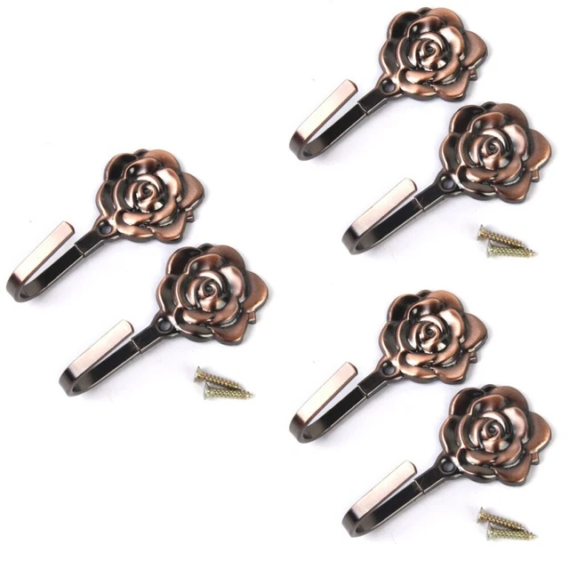 6 Pcs Lace- Tassel Hook Tieback Hooks Vintage Curtain Drapes Drapery