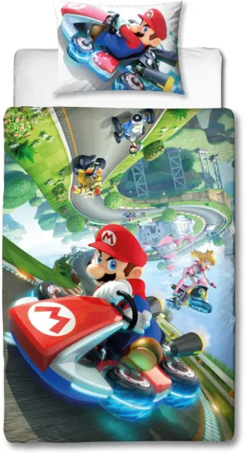 Copripiumino singolo Super Mario Nintendo Kart | Licenza ufficiale reversibile