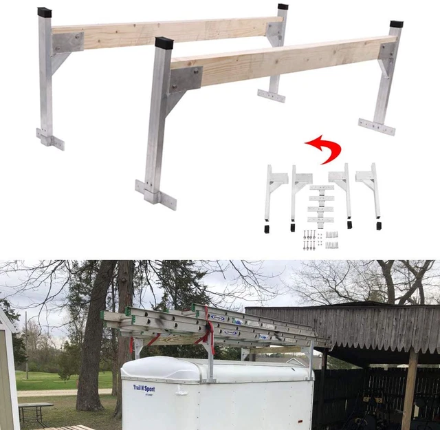 Adjustable Roof Rack Bracket Kit Fit for Enclosed Trailer Aluminum Ladder Rack