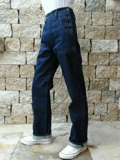 Pantaloni Quartermaster Marlene Jeans Stile Anni 30-40 Rockabilly US Army Navy 2