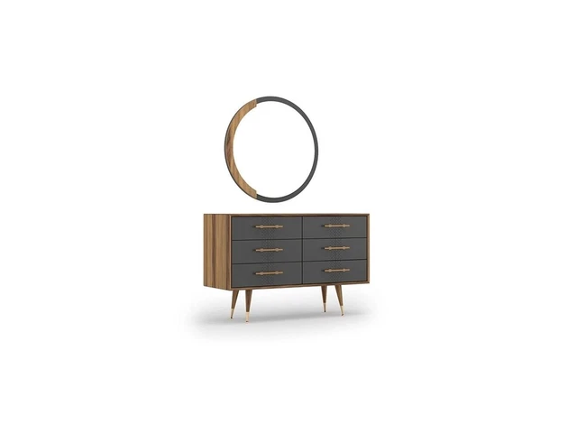 Cassettiera lusso camera da letto legno mobili con specchio moderno nuovo completo