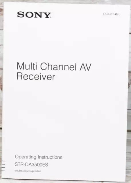 Sony STR-DA3500ES Multi Amp AV Receiver Operating Manual Instructions Book