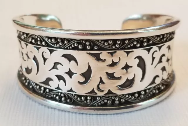 Vintage Sterling Silver Designer Cuff Bracelet Made by Lois Hill