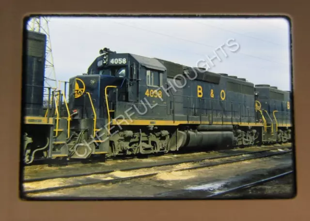 Original  '72 Kodachrome Slide B&O Baltimore Ohio 4058 GP40 Cincinnati, OH 37U56