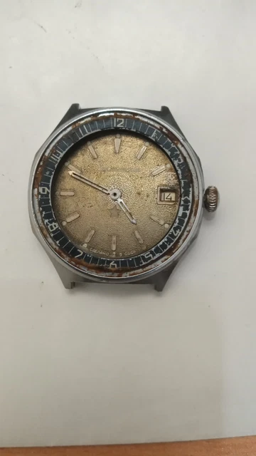 Montre Ancienne Mécanique - Cadran 12h - Bracelet Acier Doré - Occasion (vitre à Réparer)