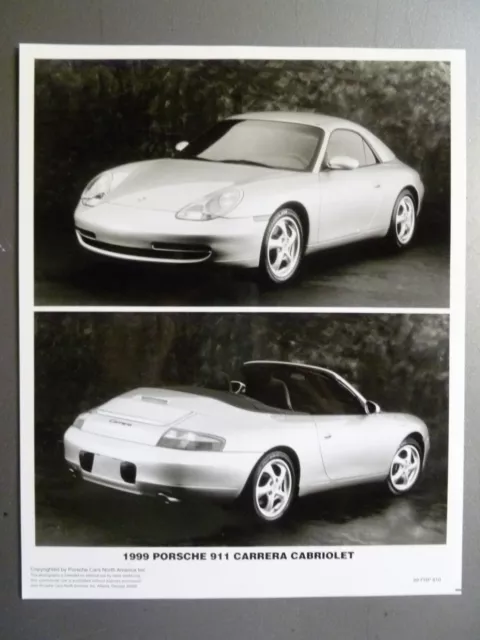 1999 Porsche 911 Carrera Cabriolet B&W Press PCNA Issued Photo RARE Awesome L@@K