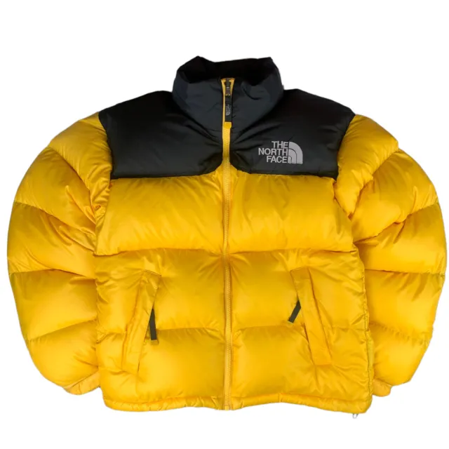 the north face nuptse 700 puffer jacket down fill yellow /black TNF Mens XS Gorp