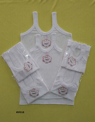 Confezione da 2 Ragazze Bambini Scuola TERMICA Bianco Cotone Gilet dei corsetti Top Traspirante