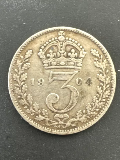 Great Britain 1904 - 3 Pence / Threepence - King Edward VII; .925 Silver