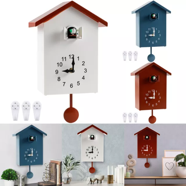 Cuckoo Clock Plastic Cuckoo Wall Clock with Bird Tweeting Sound Hanging&