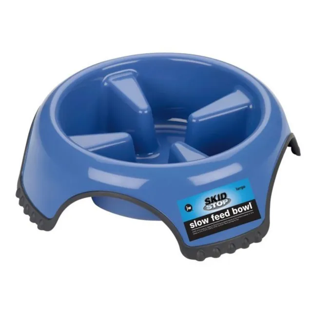 JW Pet Skid Stop Slow Feed Heavy Duty Dog Bowl Large