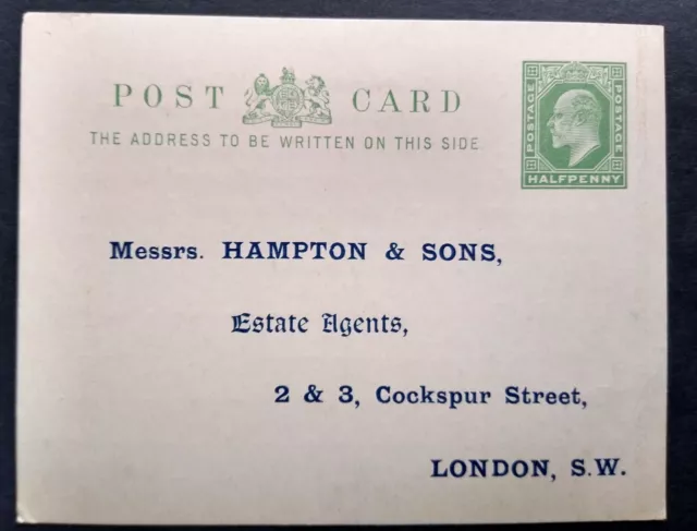 KEII PAID POSTCARD PRINTED 1/2p POSTAL STATIONARY RARE UNUSED FROM HAMPTONS
