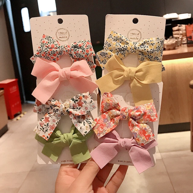 2 Pcs/Set Baby Kids Flower Hair Clips Children Bow Knot Hairpin Hair Accessories