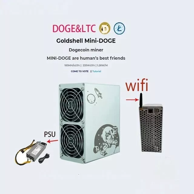 Goldshell Mini Doge Miner 235W 185MH/s - Dogecoin & Litecoin