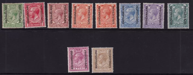 Bechuanaland SG73/82 1913-24 KGV Set of 10 (Incl 2d die Cat £50) Mounted mint