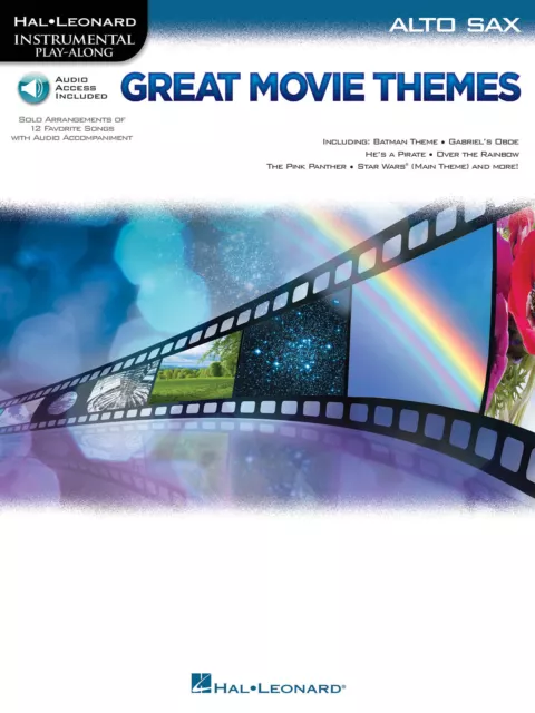 Great Movie Themes for Alto Sax Solo Sheet Music Play-Along Book Online Audio