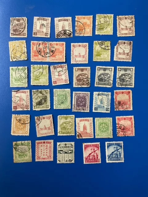 CH657: China Manchukuo mint and used stamps, mixed conditions