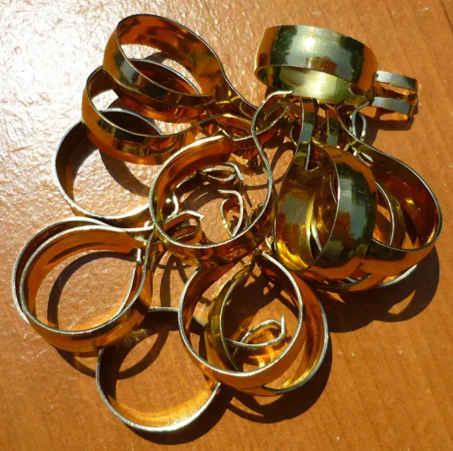 (14) Vintage Bright Brass Finish 3/4" Clip-On Cafe Curtain Drapery Rings